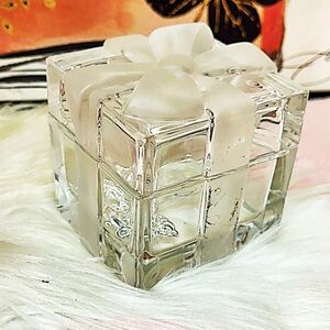 Tiffany & Co. crystal gift box trinket box with a frosted bow.